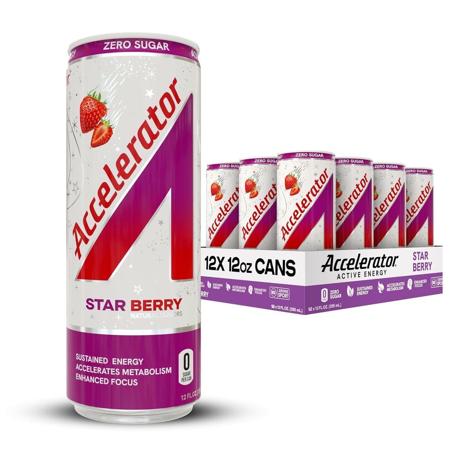 Adrenaline Shoc Starberry Cans, 12oz
