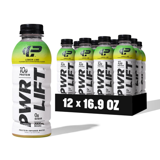 Whey Protein Water Sports Drink by PWR LIFT, Lemon Lime, 16.9oz