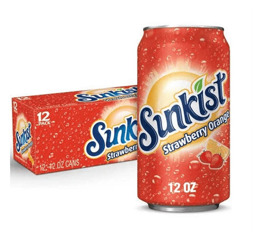 Sunkist Strawberry Orange Cans, 12oz