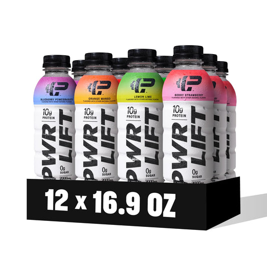 Whey Protein Water Sports Drink by PWR LIFT, Variety Pack, 16.9oz