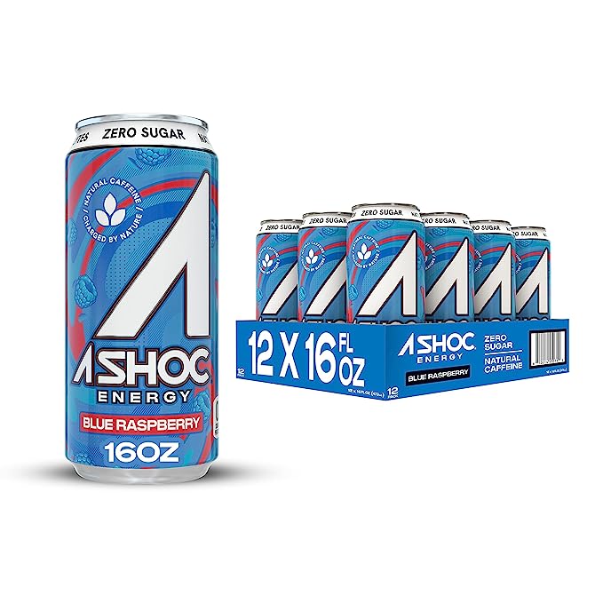 Adrenaline Shoc Blue Raspberry Cans, 16oz