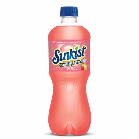 Sunkist Strawberry Lemonade 20oz 8 or 24 pack - drinkdrop.net