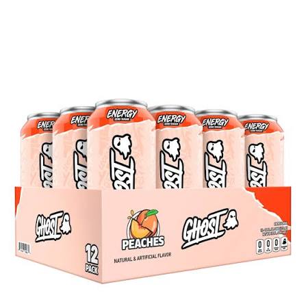 GHOST Zero Sugar Peaches Cans, 16oz