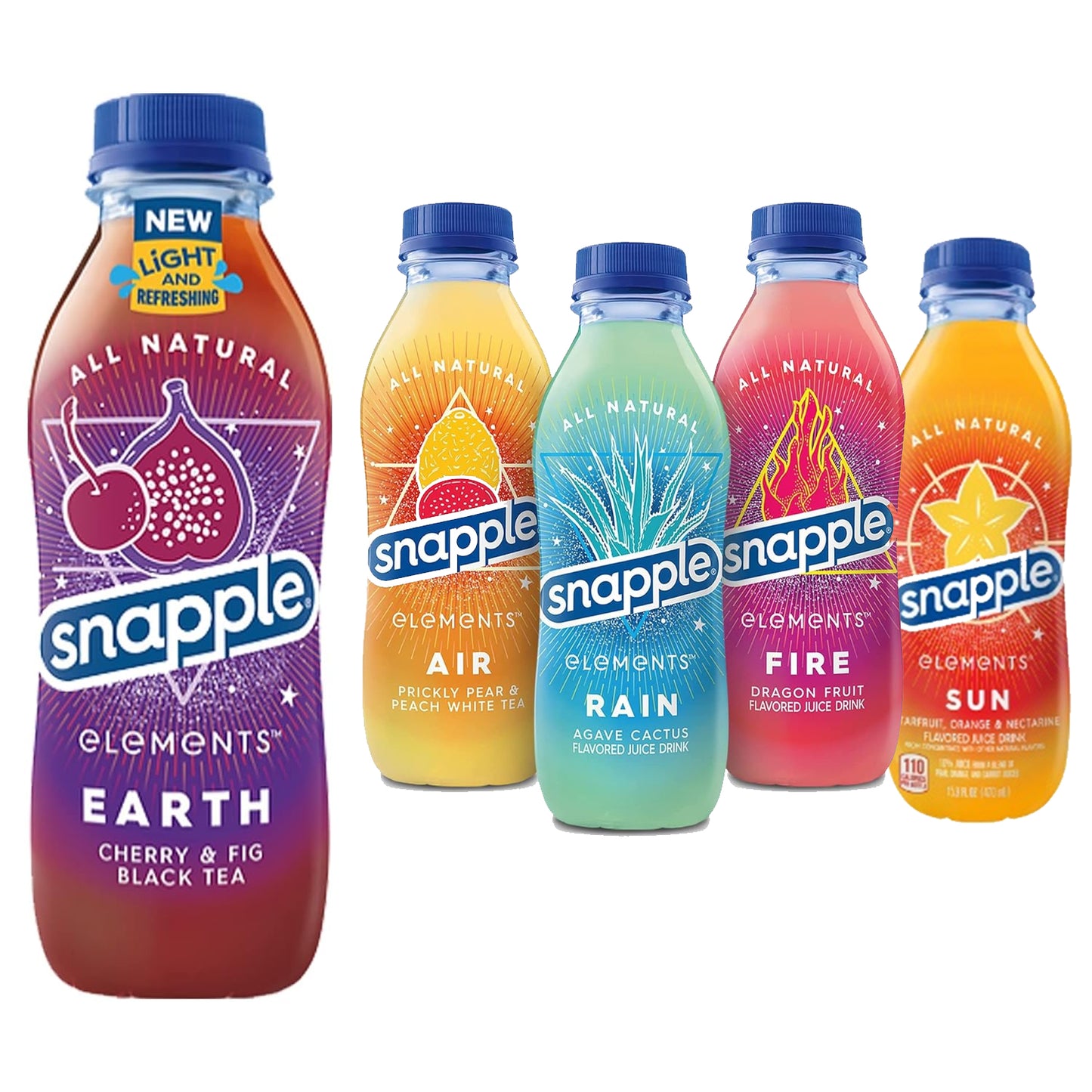 Snapple Elements Variety Pack (Earth, Air, Rain, Fire, Sun), 16oz