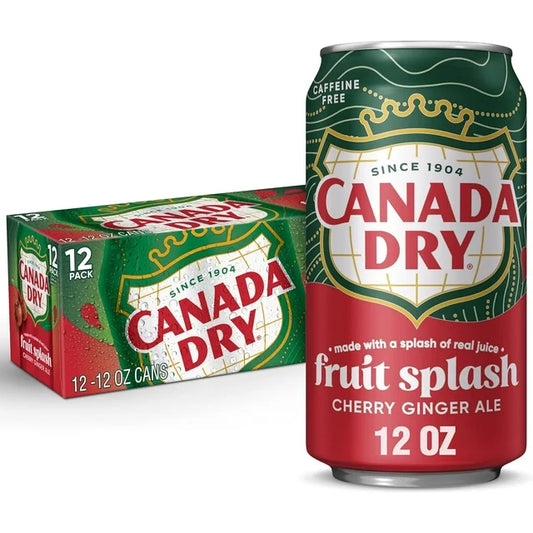 Canada Dry Fruit Splash Cherry Ginger Ale Cans, 12oz