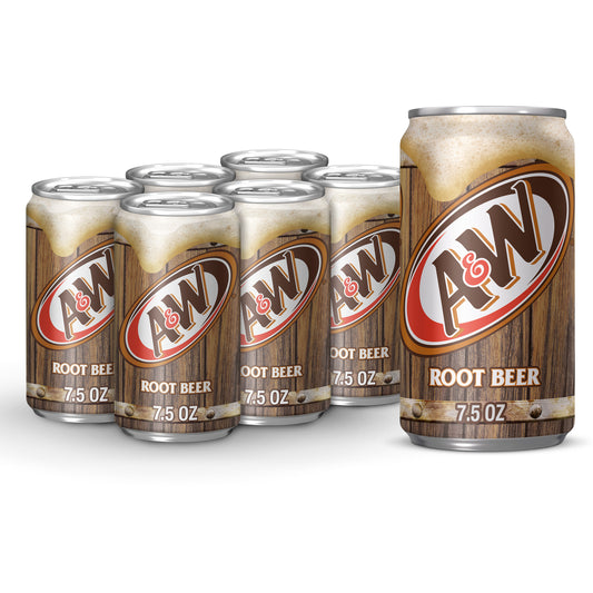 A&W Root Beer Mini Cans 7.5oz 12 or 24 Pack - drinkdrop.net