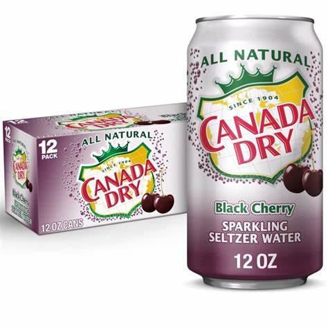 Canada Dry Black Cherry Sparkling Seltzer Water 12 or 24 pack - drinkdrop.net