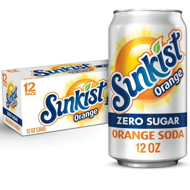 Sunkist Zero Sugar Orange 12 or 24 pack - drinkdrop.net