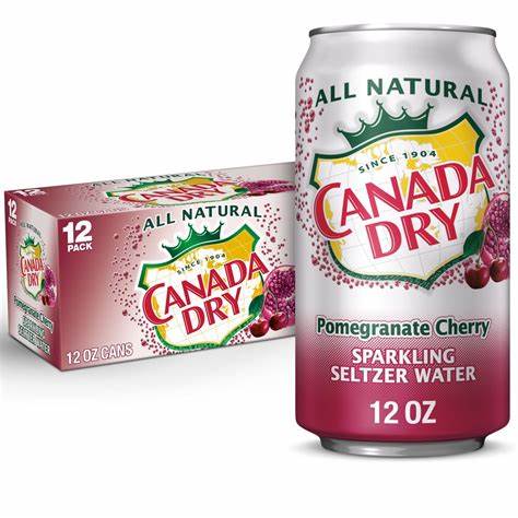Canada Dry Pomegranate Cherry Sparkling Seltzer Water 12 or 24 pack - drinkdrop.net