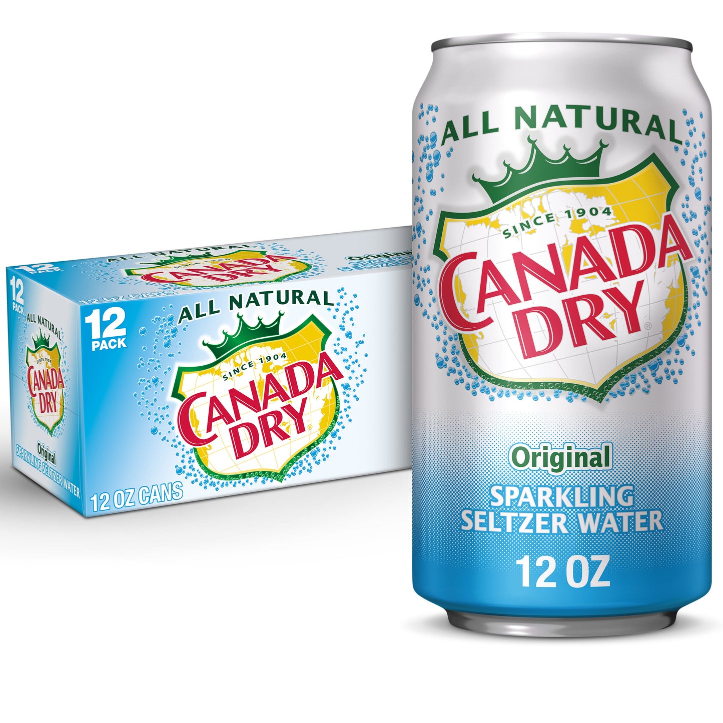 Canada Dry Original Sparkling Seltzer Water 12 Pack or 24 Pack - drinkdrop.net