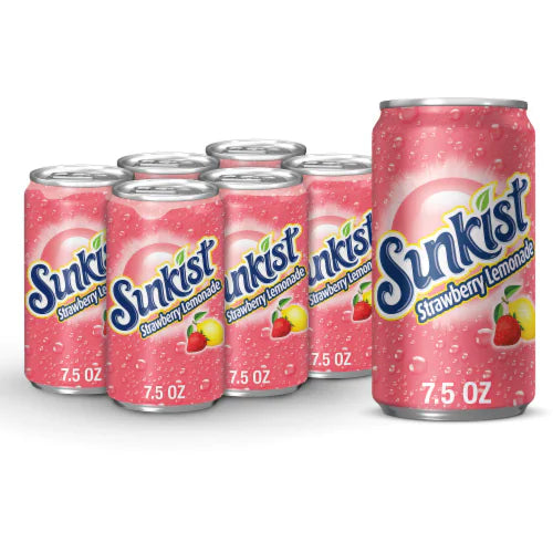 Sunkist Strawberry Lemonade 7.5oz 12 or 24 pack - drinkdrop.net