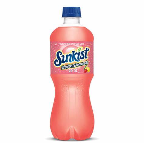 Sunkist Strawberry Lemonade 20oz 8 or 24 pack - drinkdrop.net