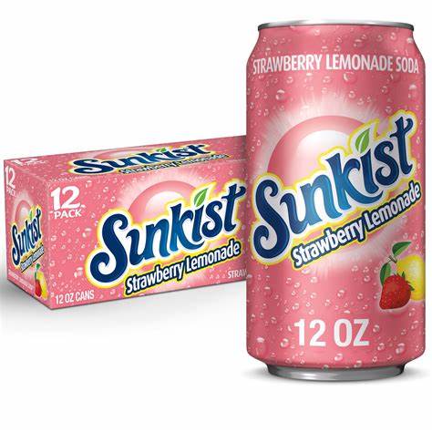 Sunkist Strawberry Lemonade 12 or 24 pack - drinkdrop.net