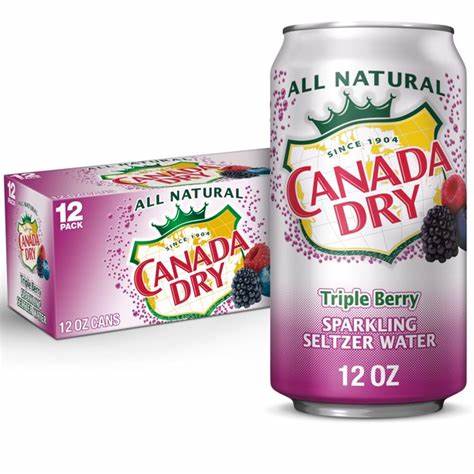 Canada Dry Triple Berry Sparkling Seltzer Water 12 or 24 pack - drinkdrop.net