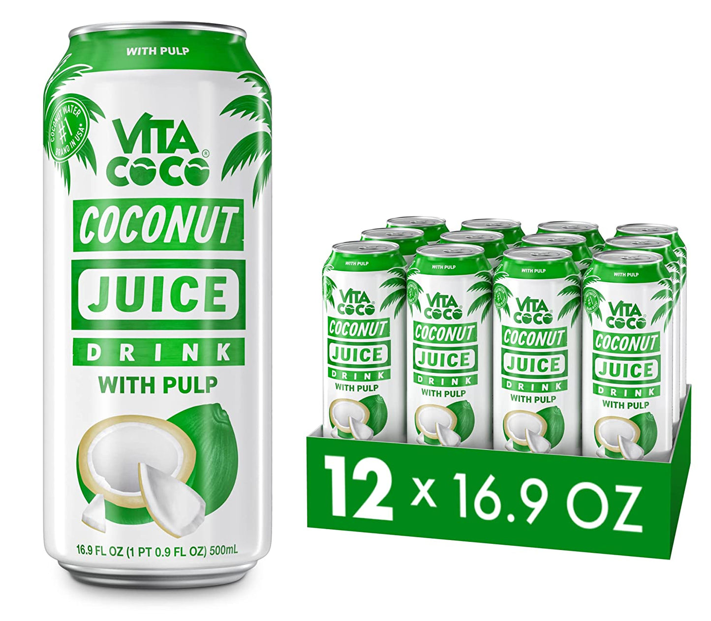 Vita Coco Coconut Juice with Pulp Cans, 16.9oz
