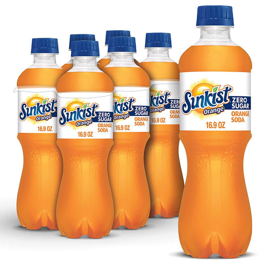 Sunkist Zero Sugar Orange 16.9oz 12 or 24 Pack - drinkdrop.net